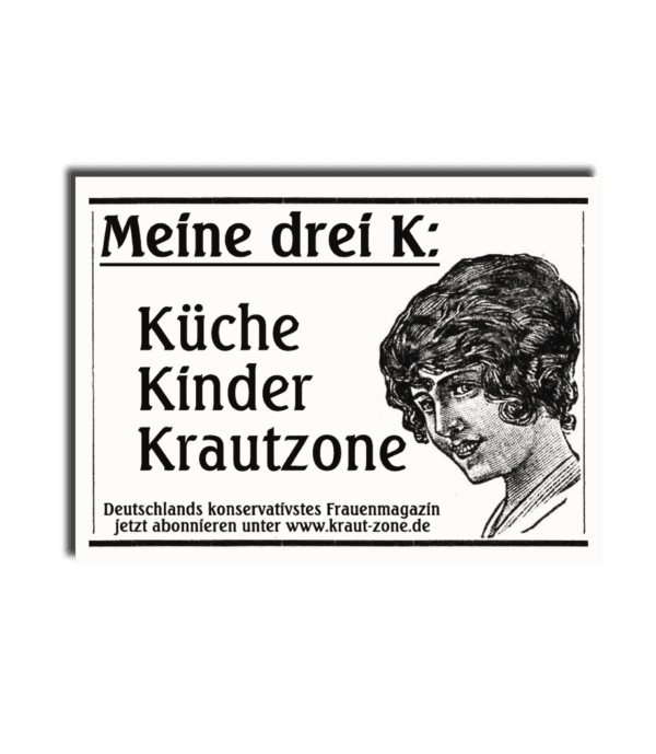 Kinder, Küche, Krautzone (Aufkleber)